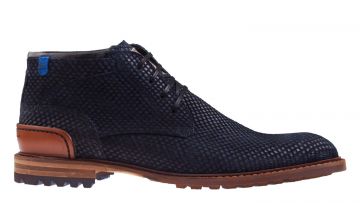 Floris van Bommel 20102/09 blue print suède veterboot. 
