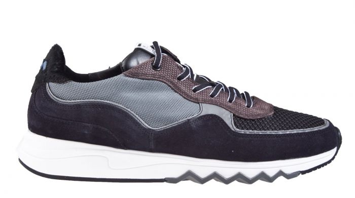 Floris van Bommel 16093/23 G1/2 black suède combi sneaker.