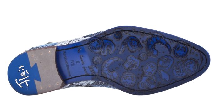 Floris van Bommel 18224/00 G1/2 premium blauw snake veterschoen