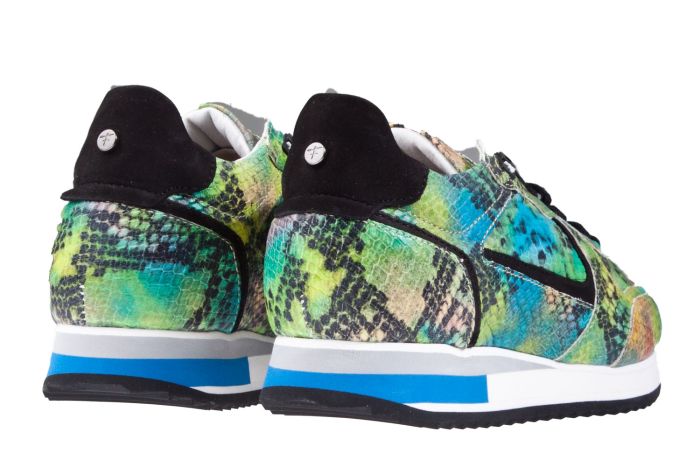 Floris van Bommel 85260/16 Seagreen groen print sneaker.